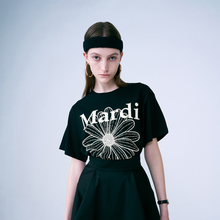 Load image into Gallery viewer, MARDI MERCREDI Tshirt Flowermardi Black Cream