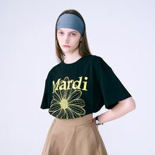 Load image into Gallery viewer, MARDI MERCREDI Tshirt Flowermardi Black Yellow