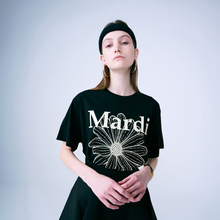 Load image into Gallery viewer, MARDI MERCREDI Tshirt Flowermardi Black Cream