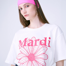 Load image into Gallery viewer, MARDI MERCREDI Tshirt Flowermardi White Violet