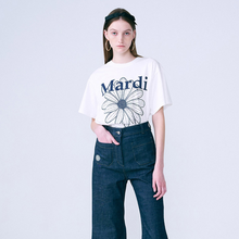 Load image into Gallery viewer, MARDI MERCREDI Tshirt Flowermardi Ivory Navy