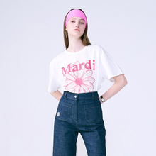 Load image into Gallery viewer, MARDI MERCREDI Tshirt Flowermardi White Violet