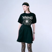 Load image into Gallery viewer, MARDI MERCREDI Tshirt Flowermardi Black Cream