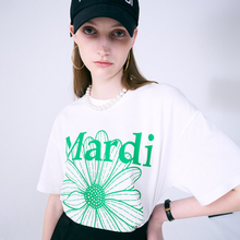 Load image into Gallery viewer, MARDI MERCREDI Tshirt Flowermardi White Green
