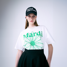 Load image into Gallery viewer, MARDI MERCREDI Tshirt Flowermardi White Green
