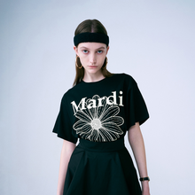 Load image into Gallery viewer, MARDI MERCREDI Tshirt Flowermardi Black Cream
