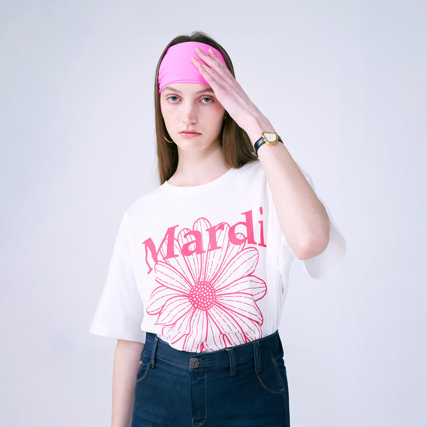 MARDI MERCREDI Tshirt Flowermardi White Violet