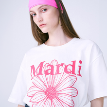 Load image into Gallery viewer, MARDI MERCREDI Tshirt Flowermardi White Violet
