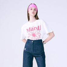 Load image into Gallery viewer, MARDI MERCREDI Tshirt Flowermardi White Violet
