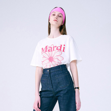 Load image into Gallery viewer, MARDI MERCREDI Tshirt Flowermardi White Violet
