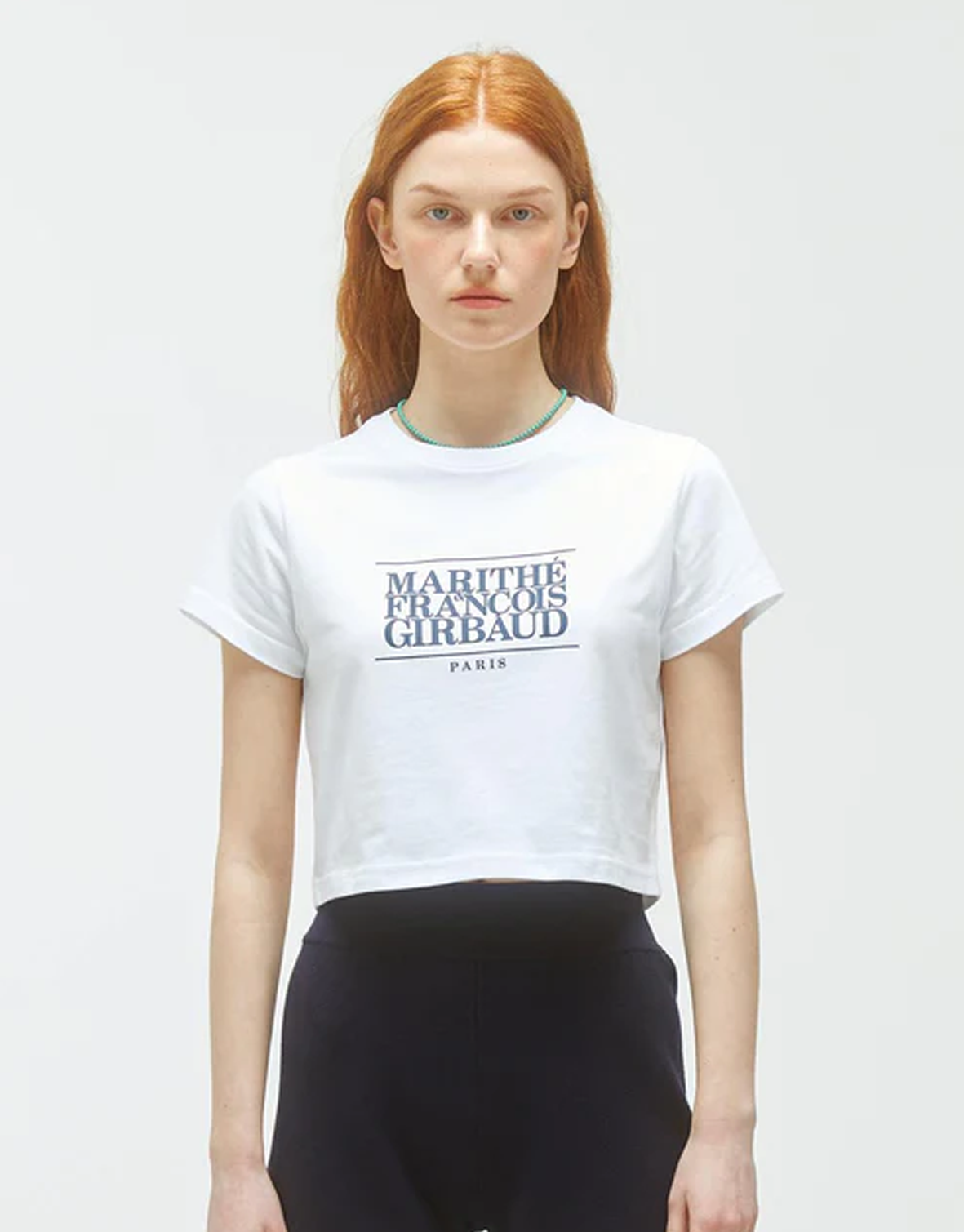 MARITHE FRANCOIS GIRBAUD W Classic Logo Crop Tee White