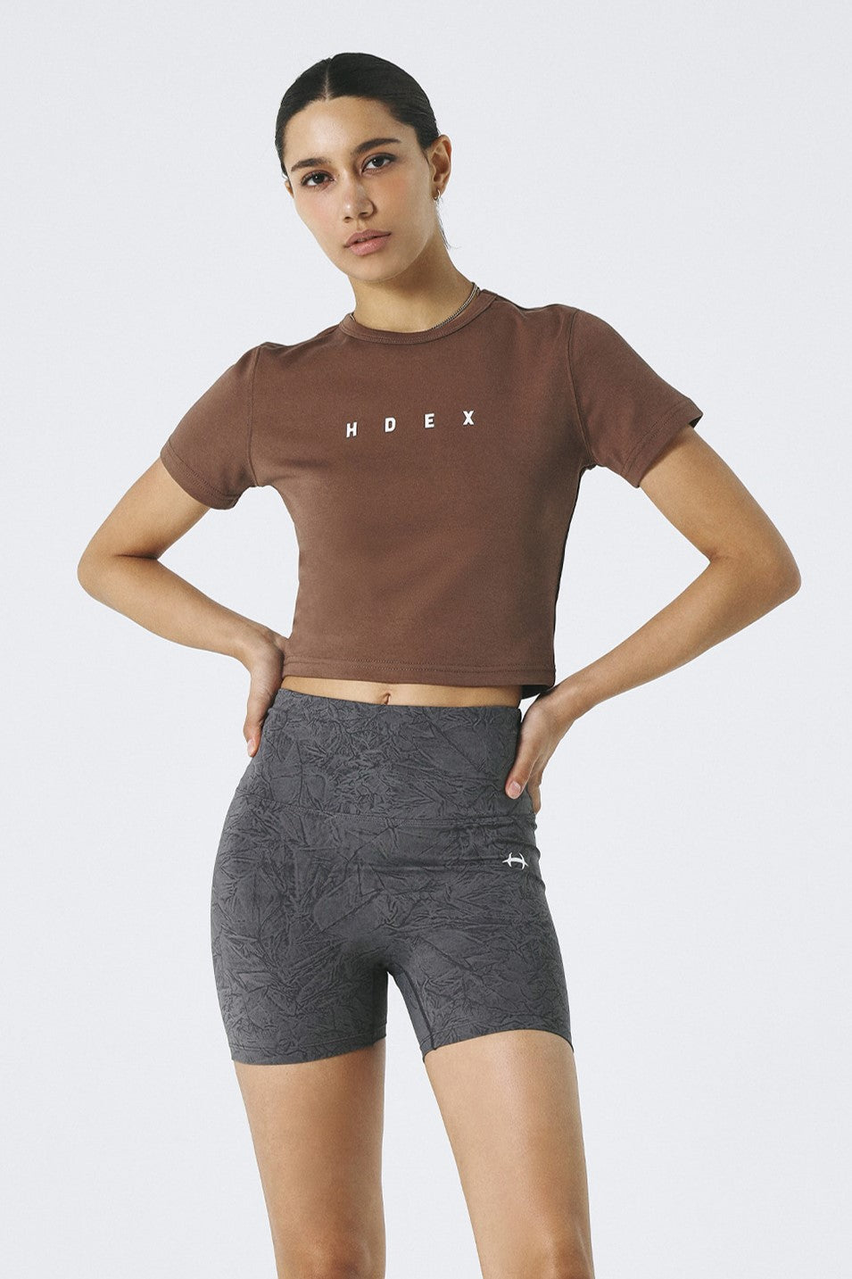 HDEX Mond Relax Fit Crop T-shirt Light Brown